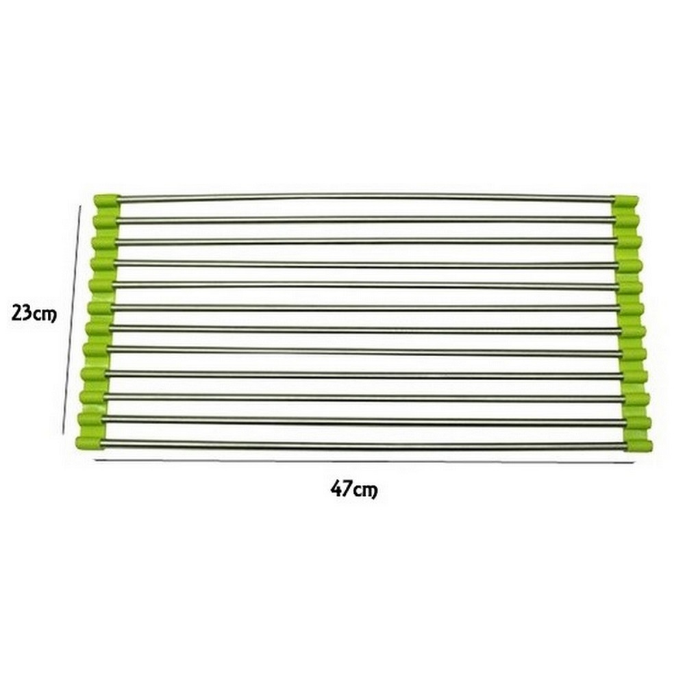 New DISH DRAINER Rack Over Sink Roll Up Mat Kitchen Tray Heat Drying