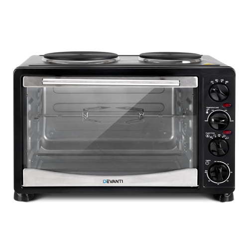New BENCHTOP PORTABLE ELECTRIC CONVECTION OVEN Table Rotisserie 2 Hot Plate 34L eBay