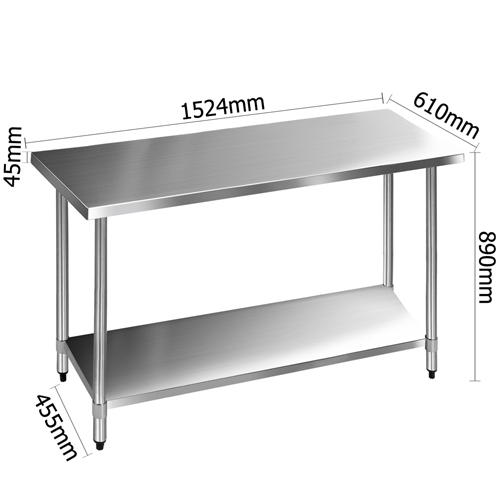 New COMMERCIAL KITCHEN BENCHTOP ISLAND BENCH 430 Stainless Steel Work Table Top eBay